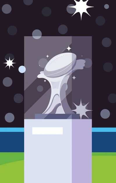 Super Bowl Trofeum Przed Trybuna Ilustracją