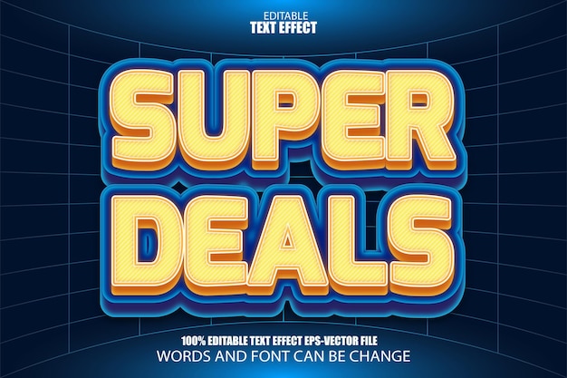 Super Deals Edytowalny efekt tekstowy Styl nowoczesny