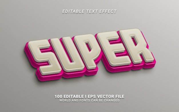 Plik wektorowy super edytowalny tekst efekt