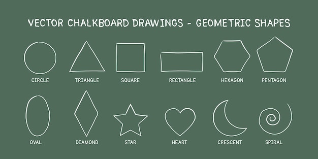 Super Proste Kształty Geometryczne Rysunek Wektorowy W Stylu Ręcznie Narysowanym