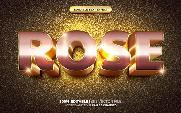 Super Różowe Złoto 3d Edytowalny Efekt Tekstowy