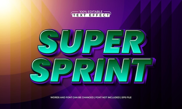 super sprint edytowalny efekt tekstowy ze stylem tekstu prędkości i wyścigu