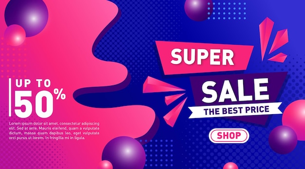 Super sprzedaż Najlepszy projekt banera sprzedaży produktów