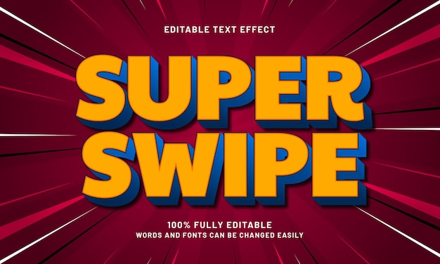 super swipe edytowalne efekty tekstowe z dobrym tematem i grą