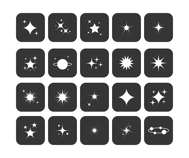Plik wektorowy super zestaw gwiazd wektorowych nowoczesne gwiazdy kolekcja ikon gwiazd sparkling symbol gwiazd migotliwych w modnych