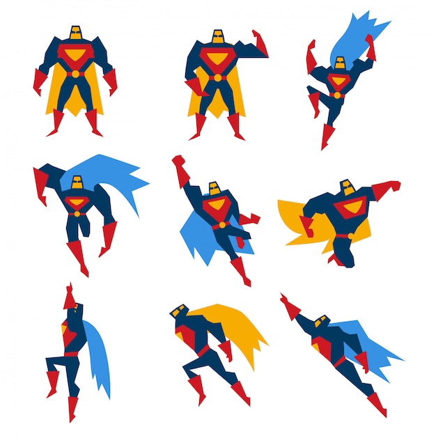 Plik wektorowy superman stanowi zestaw ilustracji