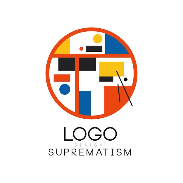 Suprematyzm Logo Nowoczesny Geometryczny Element Projektu Może Być Używany Do Tożsamości Marki Reklama Plakat Baner Ulotka Aplikacja Internetowa Wektor Ilustracja Izolowana Na Białym Tle