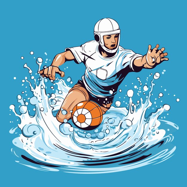 Plik wektorowy surfer na fali ilustracja wektorowa w stylu retro