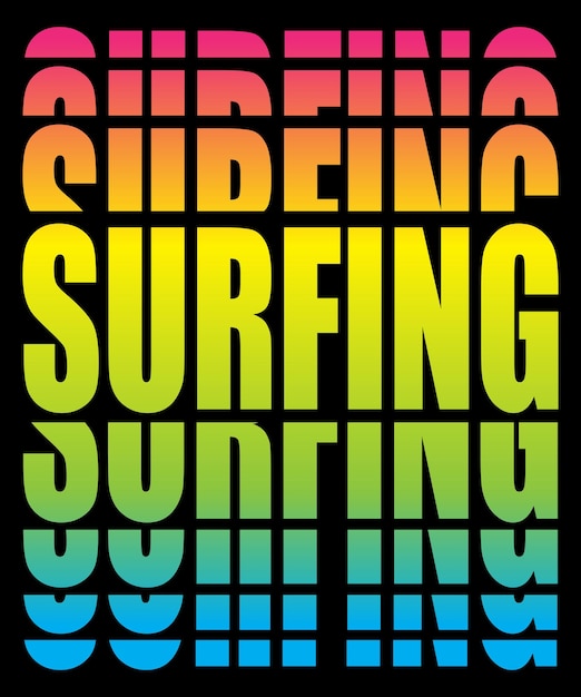 Surfing Gradient Kolorowy Projekt Ilustracji Premium Wektor