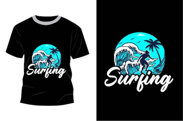 Surfing I Deska Surfingowa Travel Beach Palm Tree Deska Surfingowa Tshirt Design Vector