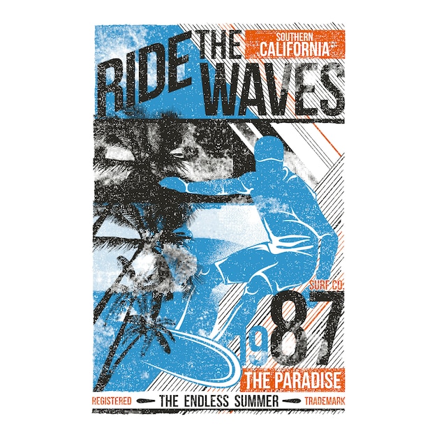 Surfing Illustration Ride The Waves