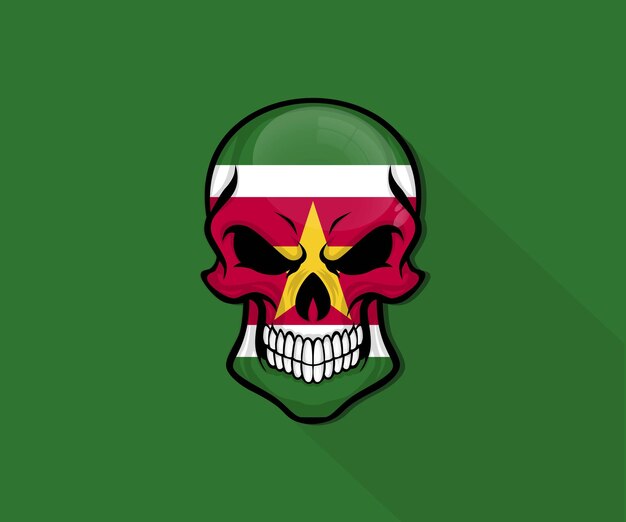 Surinam Skull Pride Flag Icon