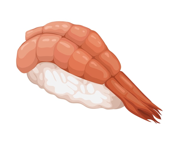 Sushi japońskie jedzenie wektor ilustracja krewetki sushi nigiri sashimi