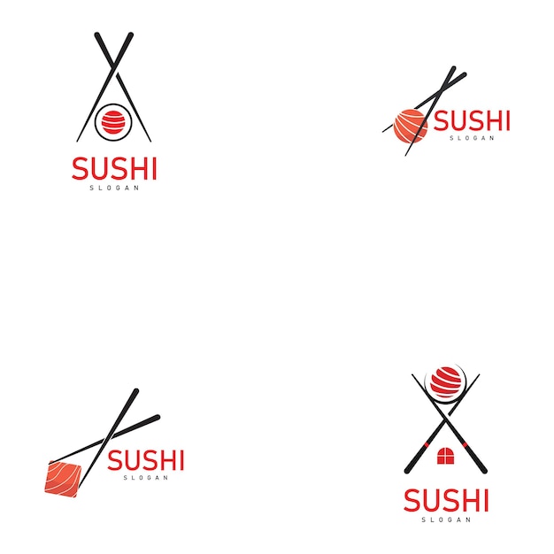 Plik wektorowy sushi logo japońskie jedzenie azjatyckie jedzenie restauracja ikona