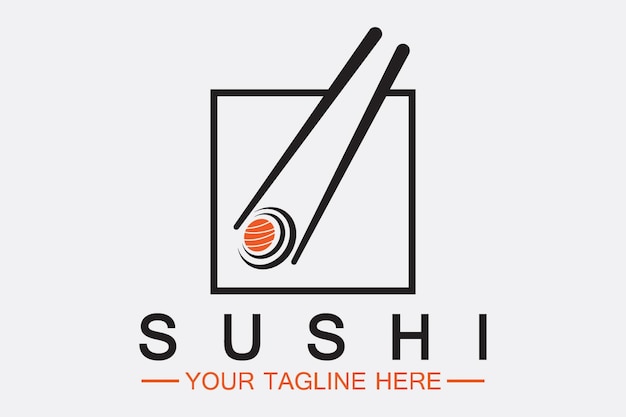 Sushi Logo Ryby Jedzenie Japonia Restauracja Japońska Grafika Wektorowa