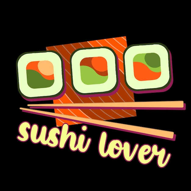 Sushi Logosushi Lover Czarne Tło