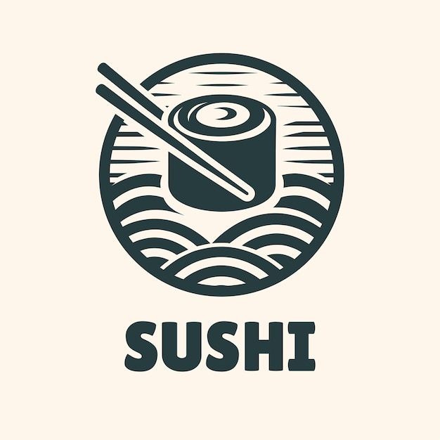 Plik wektorowy sushi projekt logo japońskiego jedzenia elegantny klasyczny emblemat kuchni sushi dla marki restauracji