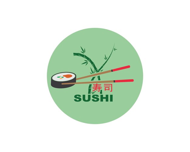 Sushi Wektor Ikona Etykiety Ilustracja Projekt