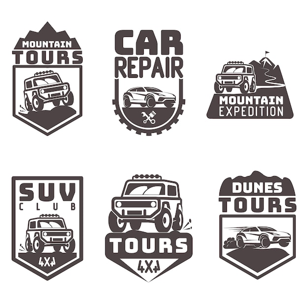 Suv 4x4 Off-road Tour Club Ikona Logo Szablon Wektor