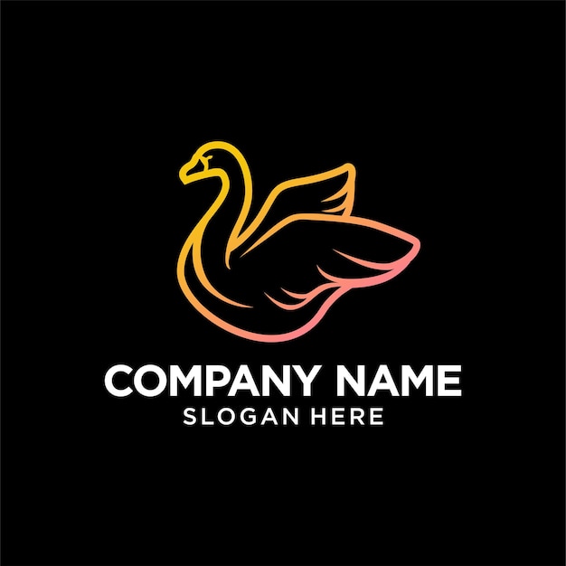 Swan Goose Logo Szablon Projektu Inspiracja Ilustracja Wektorowa