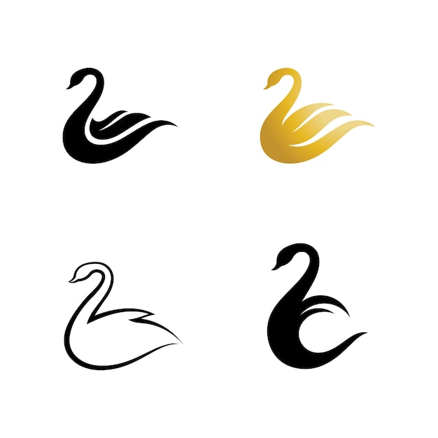 Swan Logo Ikona Wektor Ilustracja Symbol