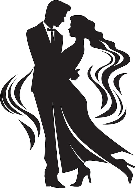 Plik wektorowy swaying serenade dancing couple vector icon elegant ensemble iconic dance design