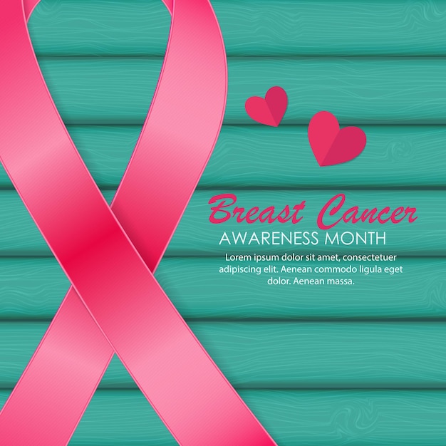 Plik wektorowy Świadomość raka piersi różowa wstążka ilustracja wektorowa eps10