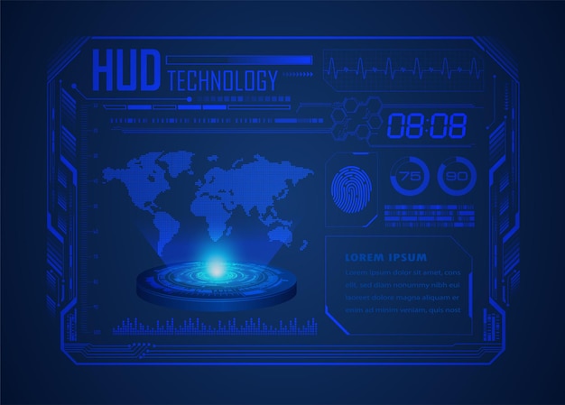 Świat Binarnych Płyt Obwodowych Przyszła Technologia Blue Hud Koncepcja Bezpieczeństwa Cybernetycznego