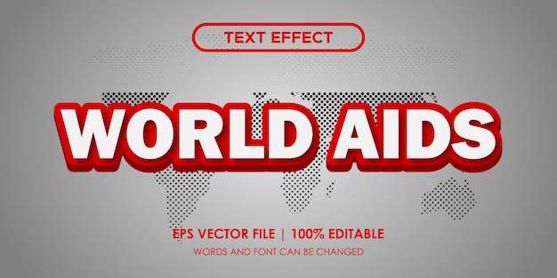Plik wektorowy Świat pomaga edytować efekt tekstowy
