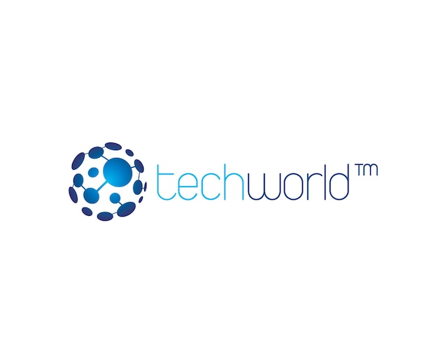 Świat Technologii Linki Cyfrowe I Internetowe Globe Logo