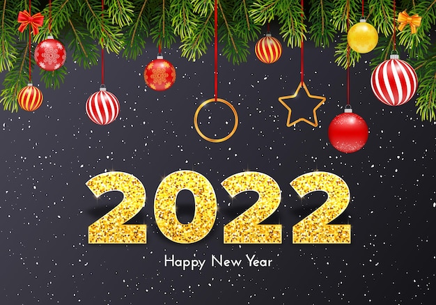 Plik wektorowy Świąteczna karta podarunkowa szczęśliwego nowego roku 2022.