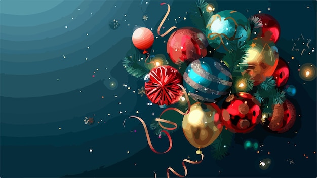 Plik wektorowy Świąteczna kartka z piłkami i gwiazdą na niej