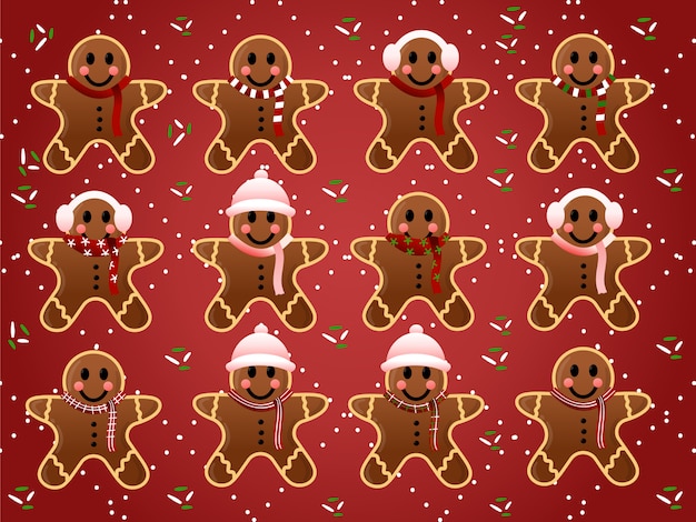 Plik wektorowy Świąteczna kolekcja gingerbread