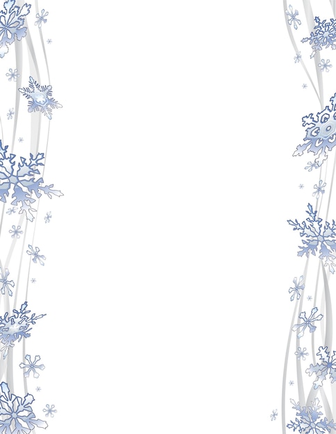 Świąteczna Ramka Z Ozdobnymi, Mroźnymi Płatkami śniegu Na Białym Tle Możliwość Tworzenia Kartek świątecznych Lub Banerów