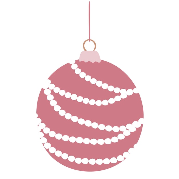 Plik wektorowy Świąteczna zawieszka w kształcie kulki z dekoracją z koralików