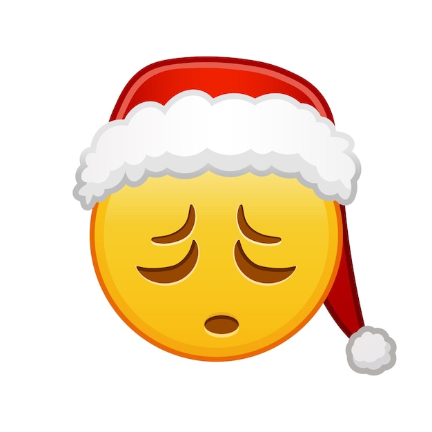 Świąteczna Zmęczona Twarz Duży Rozmiar żółtego Uśmiechu Emoji