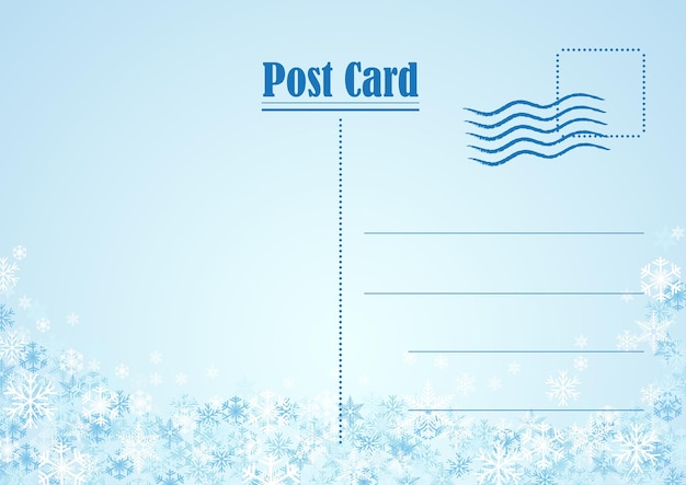 Plik wektorowy Świąteczne poziome tło świąteczne i zima z pocztówką z miejsca kopiowania w śniegu i kryształkach lodu na błękitnym niebie