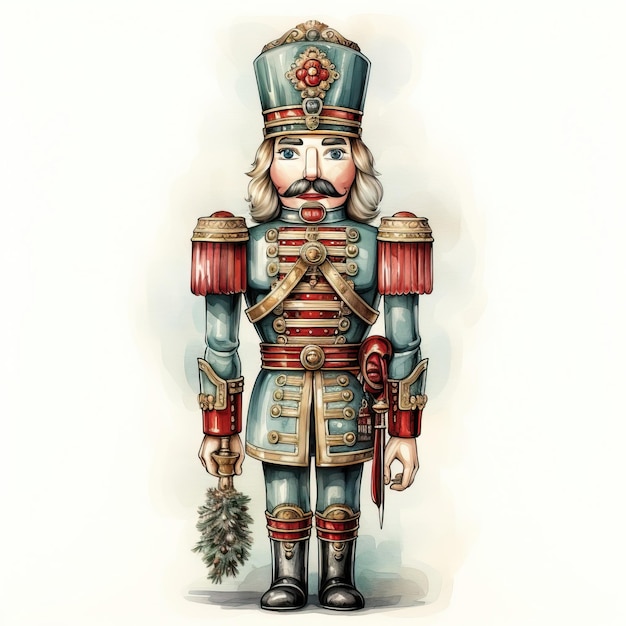 Plik wektorowy Świąteczny nutcracker clipart białe tło realistyczne w