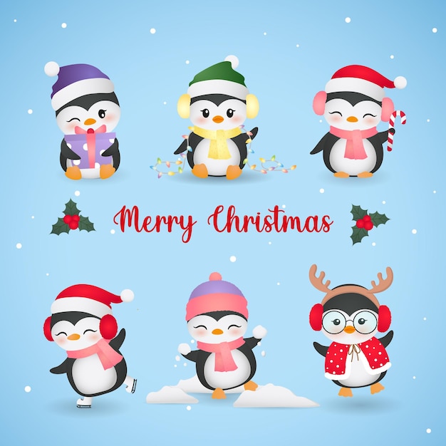 Plik wektorowy Świąteczny pingwin 01
