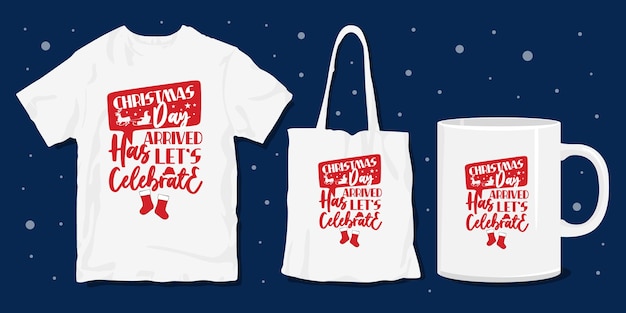 Świąteczny Projekt Typografii Na T-shirt