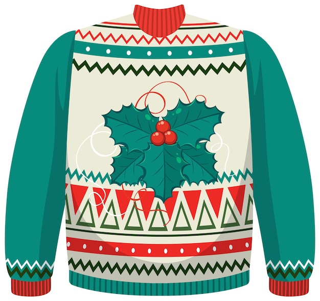 Świąteczny sweter ze wzorem świątecznych jagód