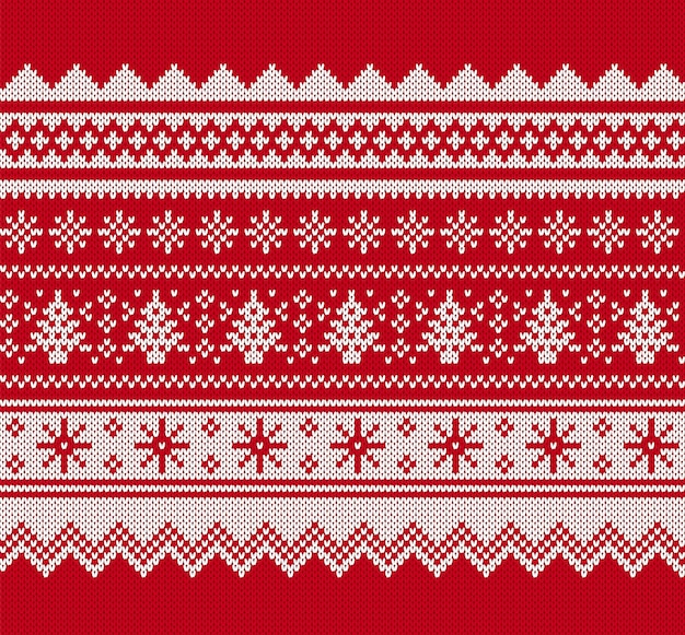 Świąteczny wzór z dzianiny Sweter z dzianiny świąteczny nadruk Xmas geometryczna granica Tekstura Fair Isle