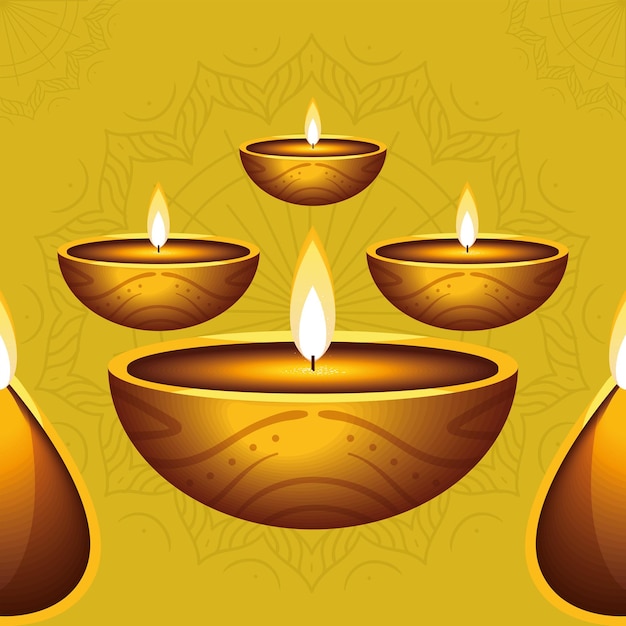 Światła Diya na Diwali