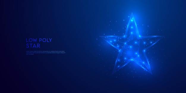 Światłe niebieskie tło Low Poly Star