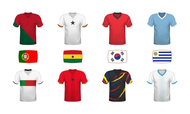 Światowa Piłka Nożna 2022 Koszulki Zestawy Koszulka Flagi Etap Grupowy Turniej Flagi Narodowe Koszulki Piłkarskie