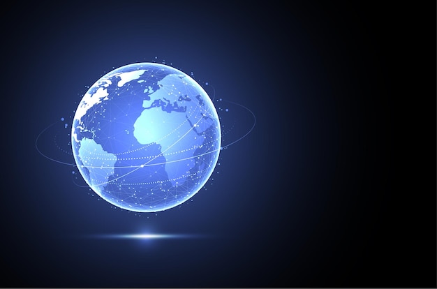 Światowe połączenie sieciowe Światowa mapa punktów i kompozycji linii koncepcja globalnego biznesu