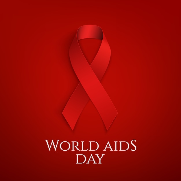 Światowy dzień AIDS. Czerwona wstążka.