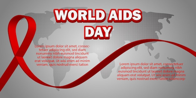 Plik wektorowy Światowy dzień aids z tłem mapy świata