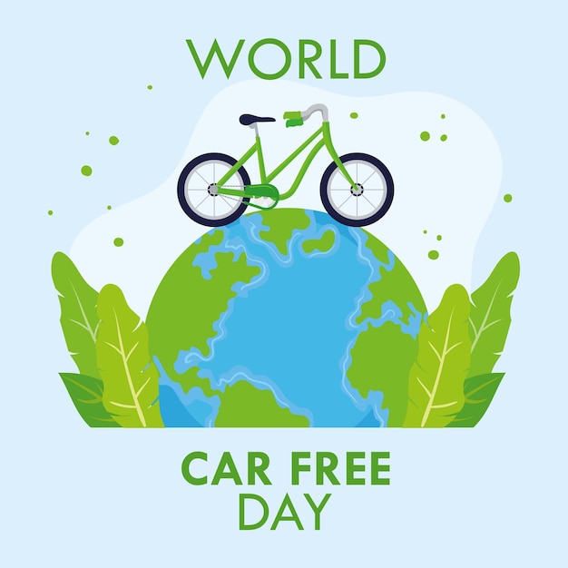 Plik wektorowy Światowy dzień bez samochodu plakat