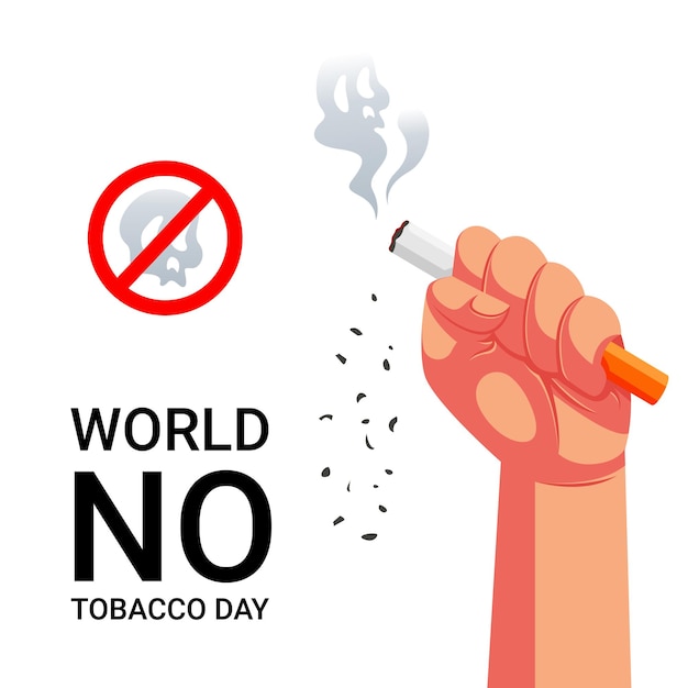 Plik wektorowy Światowy dzień bez tytoniu, ilustracja wektorowa zakazu palenia